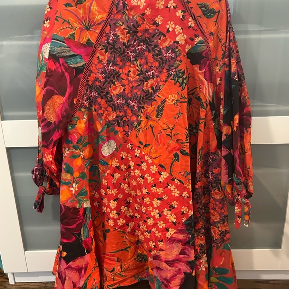 Farm Rio Dreas Anthropologie Multicolor Floral Dress Size Medium - Picture 3 of 3